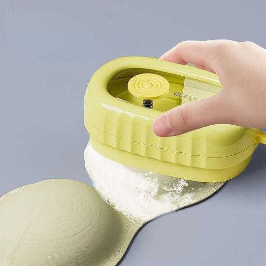 Perie de spălat haine Flippy cu dispenser de detergent 4 perii de curățare din ABS + PS galbenă