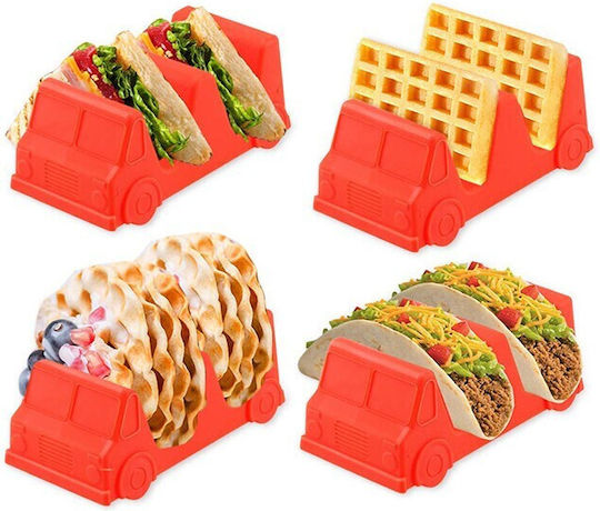 Taco Holder Flippy Bus Model 14 X 7.5 X 6.5 Cm Made Pp Orange