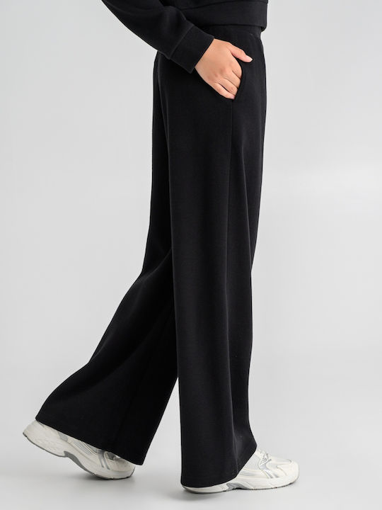 Pantaloni de trening cu pantaloni evazati Black
