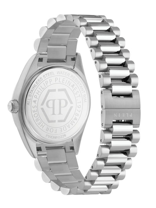 Philipp Plein Superlative Men's Battery Watch with Silver Steel Bracelet