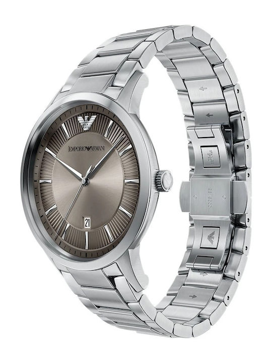 Emporio Armani Мъжки часовник 43mm на батерия със сребрист стоманен браслет