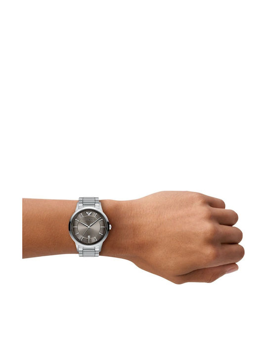Emporio Armani Мъжки часовник 43mm на батерия със сребрист стоманен браслет