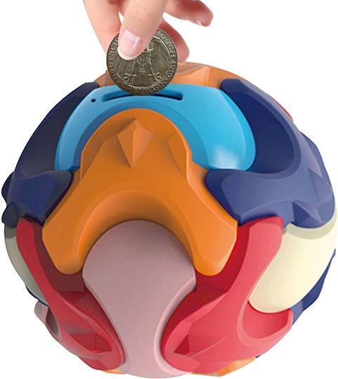 Piggy Bank In Shape A Ball Flippy Buildable Assembles Disassembles Plastic 16.5x16.5x16.5 Multicolor