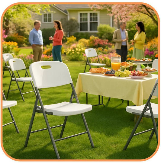 Scaun Catering Metalic Alb 46x53x86εκ.
