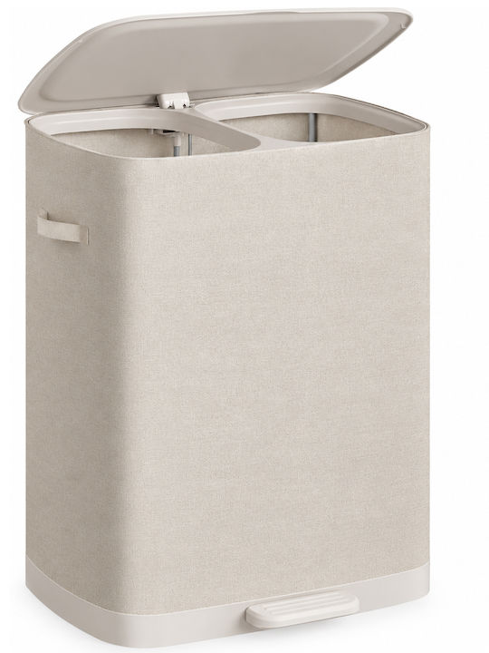 Songmics Coș de Rufe Plastic Pliabil 160lt cu Capac 56x47x75cm Bej Songmics Coș de Rufe Plastic Pliabil 160lt cu Capac 56x47x75cm Bej