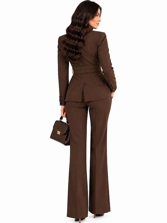 Pantaloni Dama Maro Costum Cu Pantaloni Evazați