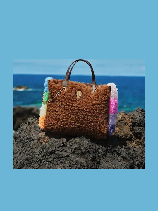 Geantă Shopper de Damă din Blană Multicoloră