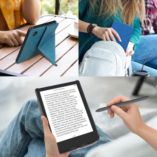Husă Pliabilă Suport Închidere Magnetică Compatibilă Kobo Libra H2o Piele Artificială Pu Protecție Completă Față-Spate Lavandă