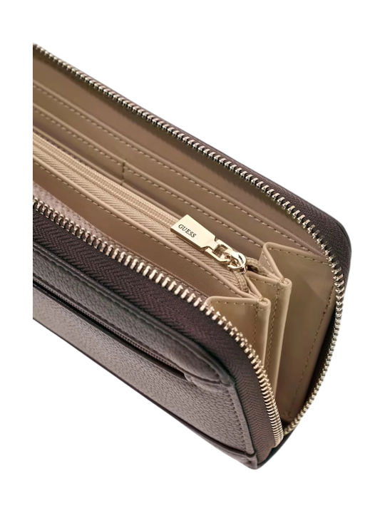 Große Stoff Damenbrieftasche Braun