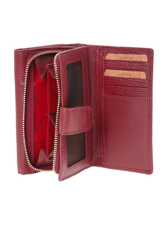 Lavor Large Leather Women's Wallet with RFID Burgundy
