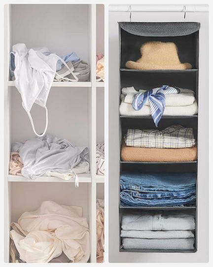 Songmics Organizator Textil Suspendat Pentru Haine, Gri, 30x30x90cm 2 Buc Songmics Organizator Textil Suspendat Pentru Haine, Gri, 30x30x90cm 2 Buc