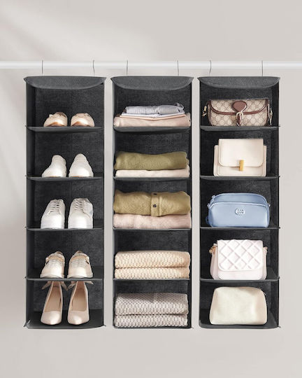 Songmics Organizator Textil Suspendat Pentru Haine, Gri, 30x30x90cm 2 Buc