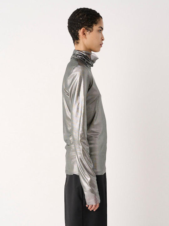 Women's Blouse Long Sleeve Silver