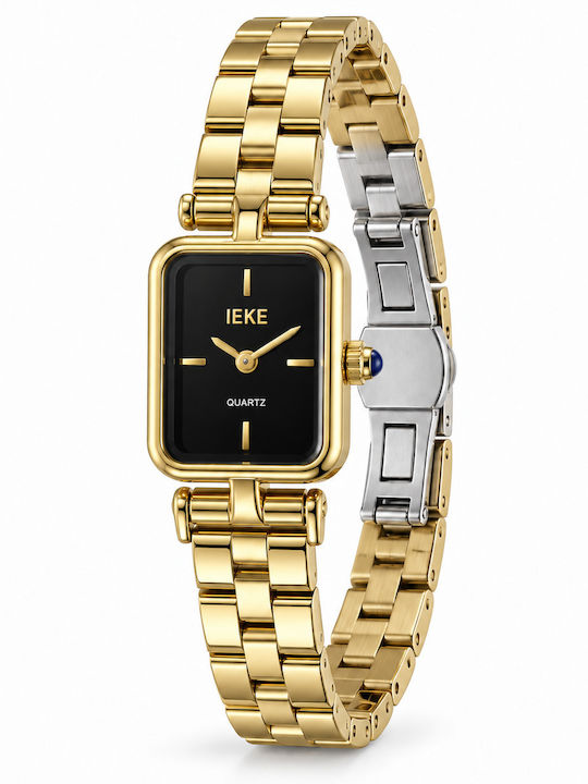 Ieke Damenuhr Batterie mit Metallarmband Gold/Schwarz