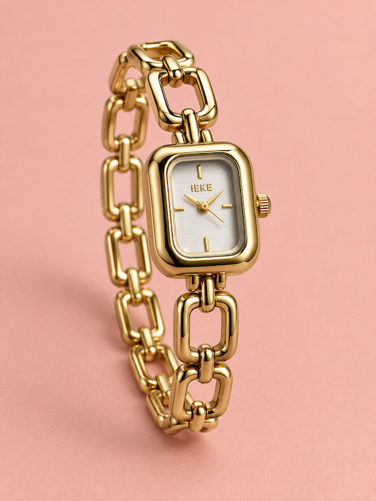Ieke Damenuhr Batterie mit Metallarmband Gold/Silber Ieke Damenuhr Batterie mit Metallarmband Gold/Silber