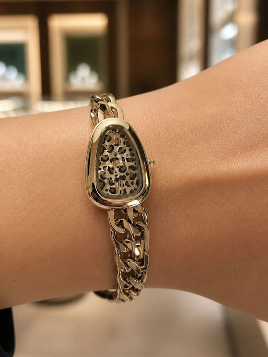 Γυναικείο Ρολόι Μπαταρίας με Χρυσό Ατσάλινο Μπρασελέ
