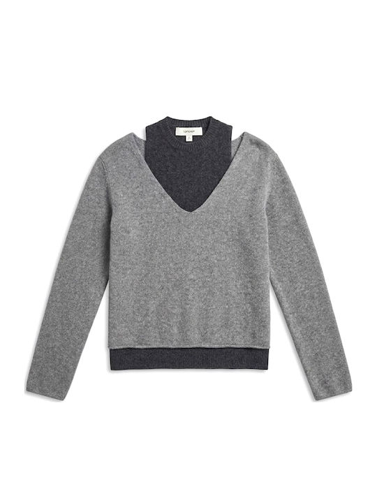 Women's Long Sleeve Cotton Grey Sweater