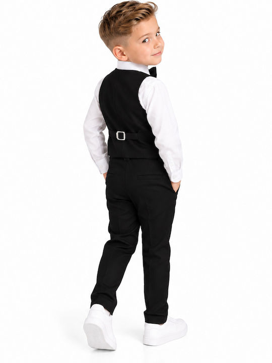 TakTakBaby Baptism Suit with Vest for Boys Black 5 Pieces