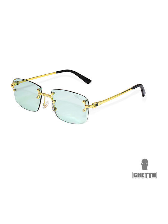 Ghetto Ochelari De Soare Pentru Femei Cu Ramă Metalică Albastru Transparent Degrade K36287 Albastru Transparent