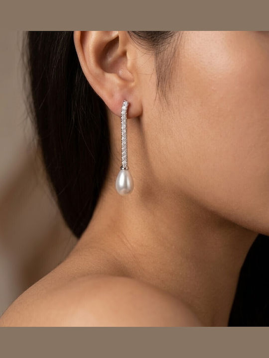 Earrings Platinum Plated Silver 925° Code Shk002076