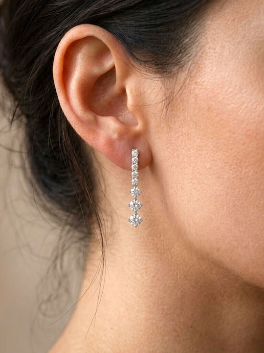 Silver Dangle Earrings 925 Zircon Code Shk002022