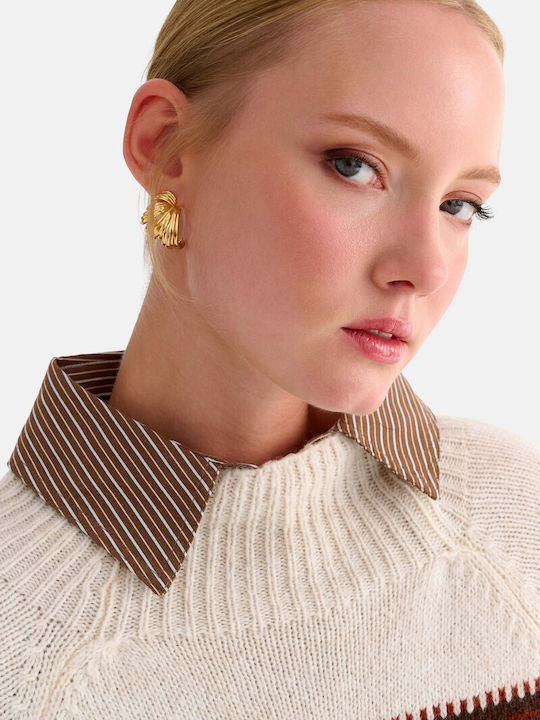Ohrringe Besonders Gestricktes Design Gold