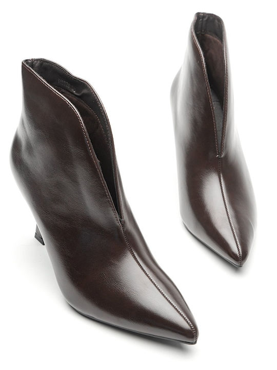 Women's Ankle Boots with High Heel Brown