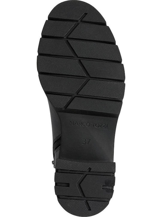Leder Damen Stiefeletten Schwarz