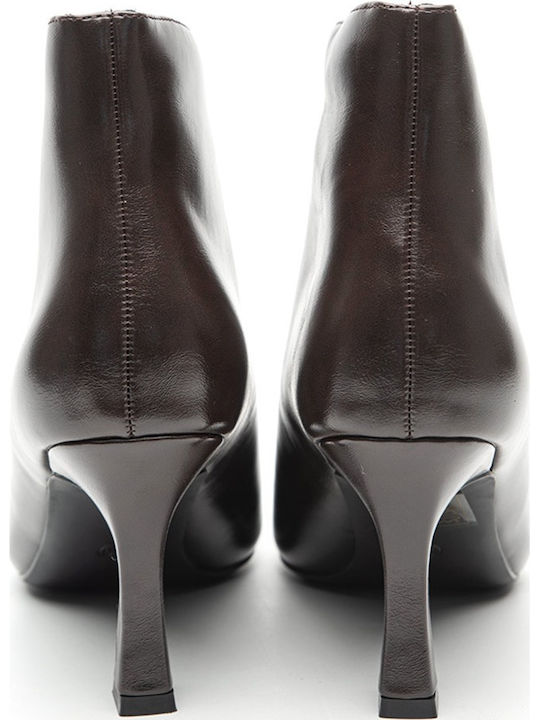 Women's Ankle Boots with High Heel Brown