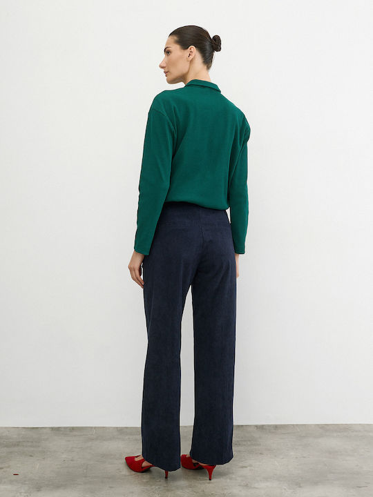 Women's Fabric Trousers Navy