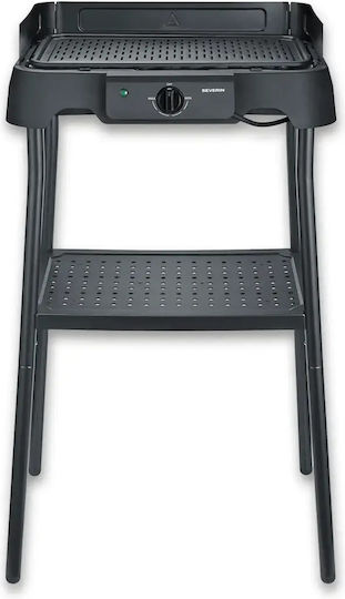 Severin Floor Standing Electric Aluminium Grill with Grooved Plate 2000W with Adjustable Thermostat 38x22cm