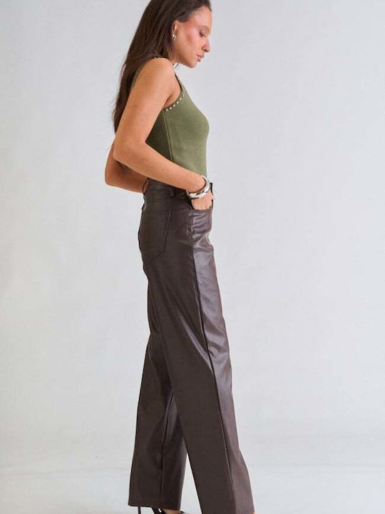 Damen Leder Pantaloona Braun Dunkel