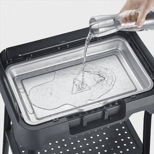 Severin Floor Standing Electric Grill 2000W Stainless Steel with Adjustable Thermostat 38x22cm