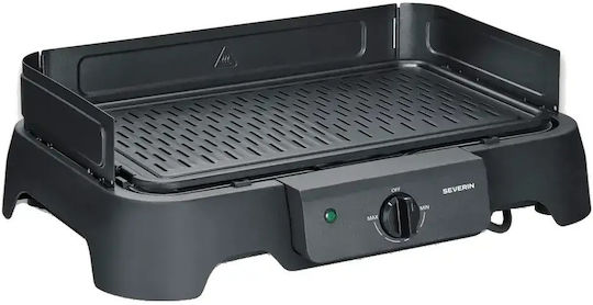 Severin Tabletop Electric Aluminium Grooved Plate Grill 2000W with Adjustable Thermostat 38x22cm