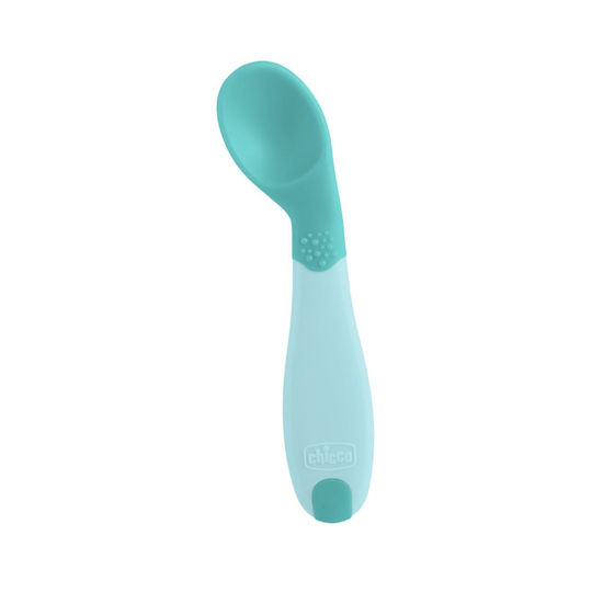 Chicco Lingură pentru bebeluși din silicon pentru 8+ luni Bej