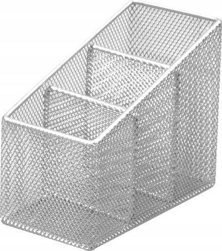 Metal Pencil Holder in Silver Colour 7.5x12x14.5cm 1pc