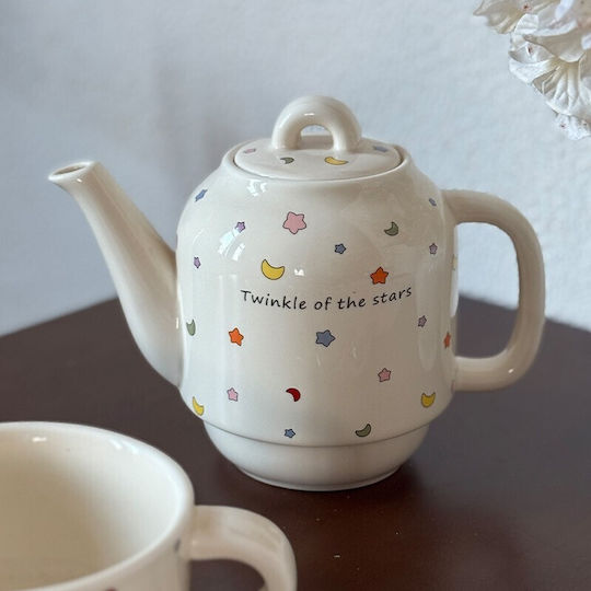 Ceainic cu cană Ceramică Albă