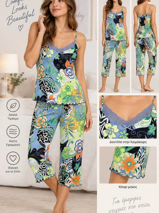 Elite Summer Women's Pyjama Set Green
