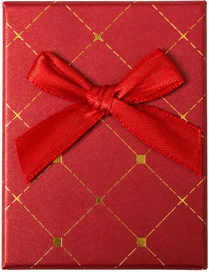 Bow & Christmas Gift Box Red 9x2x7cm