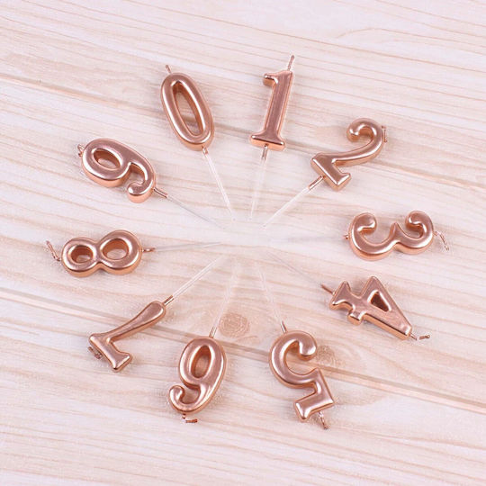 Lumânare De Tort Flippy Număr 6 Design Petrecere 4.5 X 2.5 Cm Parafină Rose Gold