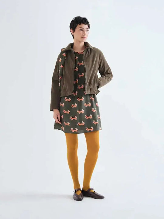 Mini Shirt Dress Green
