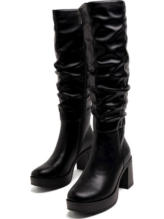 Damenstiefel mit Mittelhohem Absatz in Schwarz