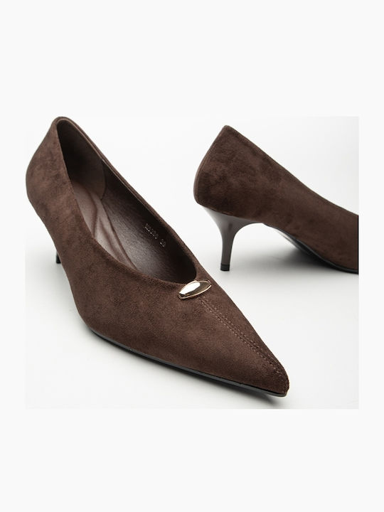 Suede Γόβες Καφέ