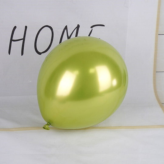 Set of 12 Birthday Latex Balloons Green 13cm