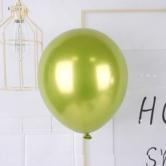 Set of 12 Birthday Latex Balloons Green 13cm