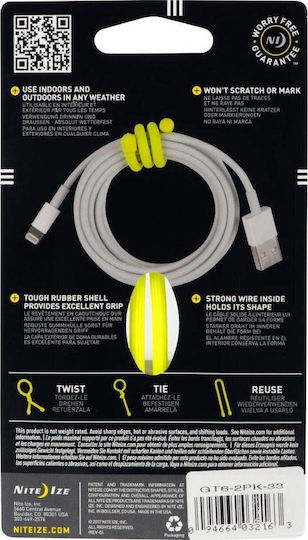 Nite-ize Elastischer Rucksack-Gurt Nite Ize Gear Tie 6'' 2 Stück Gelbe