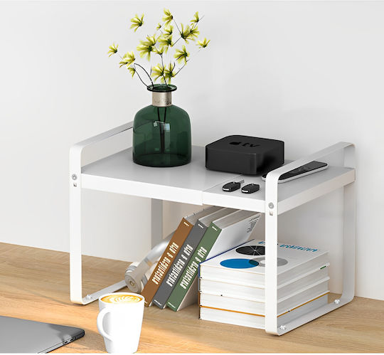 Herum Tischspiel Metallische Küchenorganisationsständer 60x27.7x25.3cm Weiße