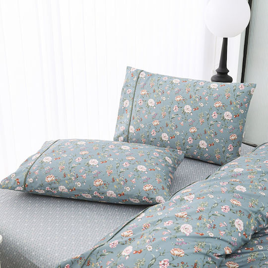 Liolios Home Fedra Super-Double Bed Sheets Set 4 Pieces 245x270cm Light Blue Liolios Home Fedra Super-Double Bed Sheets Set 4 Pieces 245x270cm Light Blue