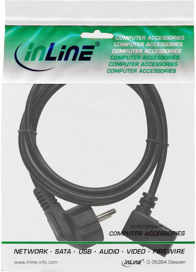 InLine IEC C13 / Schuko / Euro - IEC C13 / Schuko / Euro Cable 5m Black