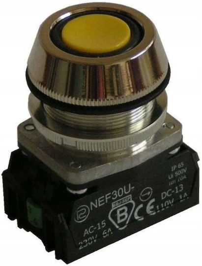 Promet Бутон за Управление Ø30 Жълт 1z 1r Връщане W0-nef30-uk Xy G
